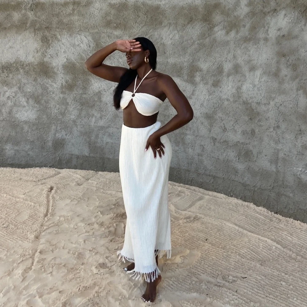 SAVANNAH MORROW SUMMER TOP CREAM NWOT MEDIUM - Picture 2 of 5